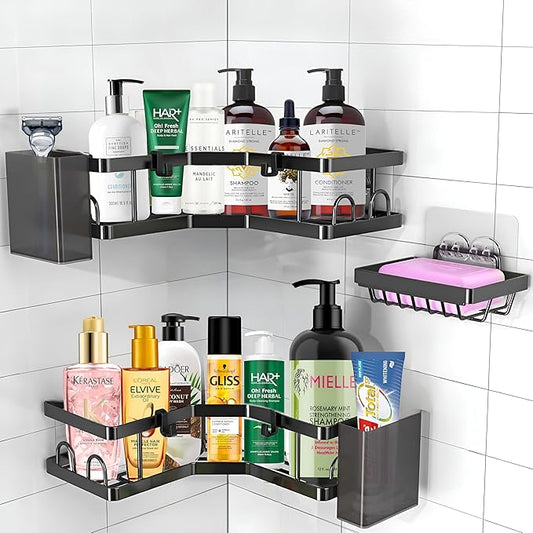 Lot de 3 étagères d'angle pour douche