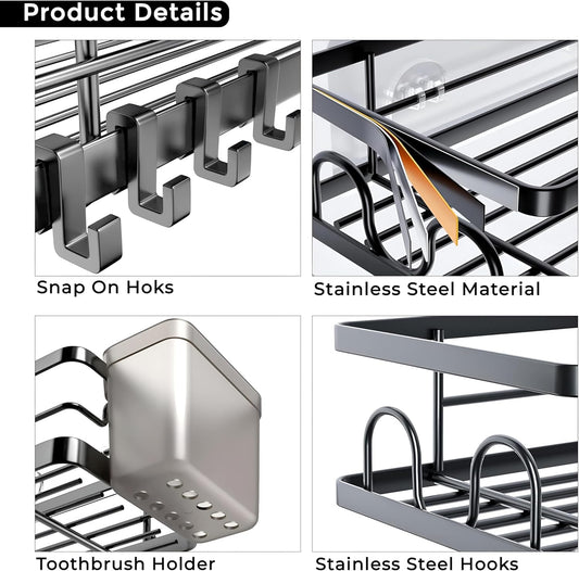 Lot de 3 étagères d'angle pour douche